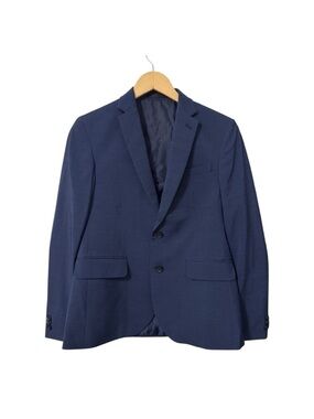 Kenneth Cole Reaction TECHNI-COLE Blazer Boys 16 Regular Navy Blue Suit Jacket